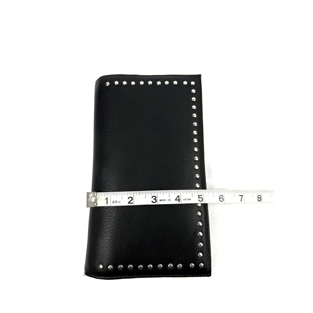 International Concepts 3 In 1 Wallet Black Faux Leather Passport Travel NEW